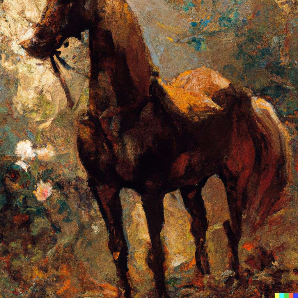 a horse, painting by John William Waterhouse